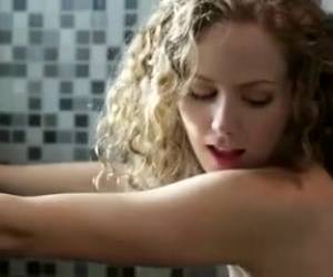 Slim, curly haired beauty is being stuffed in the shower she is eager to have a loud orgasms