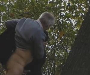 Grandpa blowjob in the forest