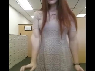 Office muscle girl