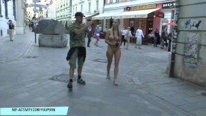 Crazy blonde chick susanne naked on public streets