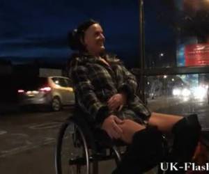 Sexy naughty girl in a wheelchair naked