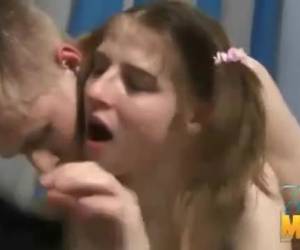 Horny teen couple has nice sex