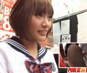 Asian babe, Kirara Asuka is having sex in a public place, because it excites her